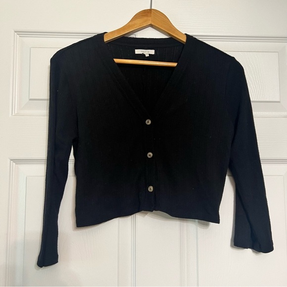 Black Button-Up Cardigan - Picture 1 of 4